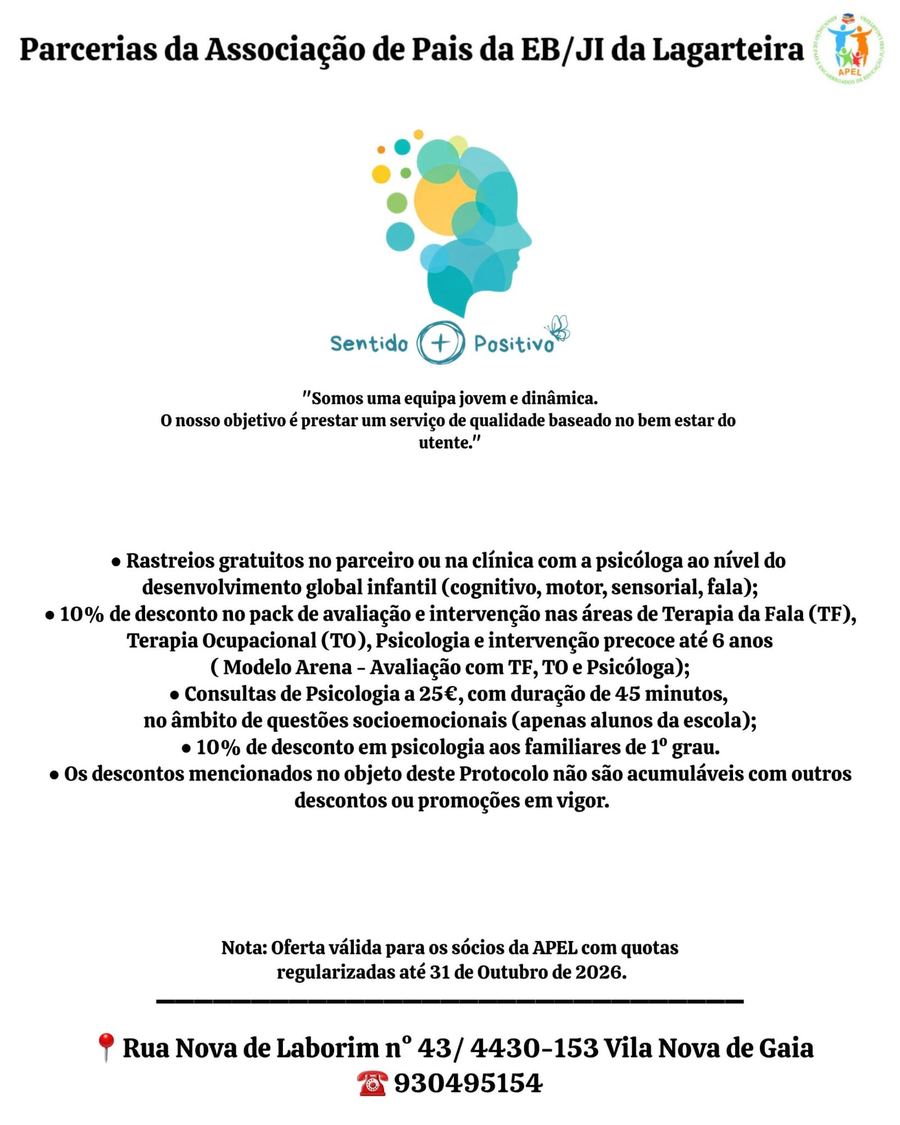 Cartaz da parceria Sentido Positivo