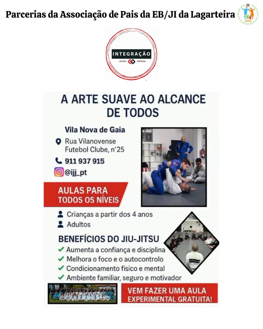 Cartaz da parceria Integração Jiu-Jitsu